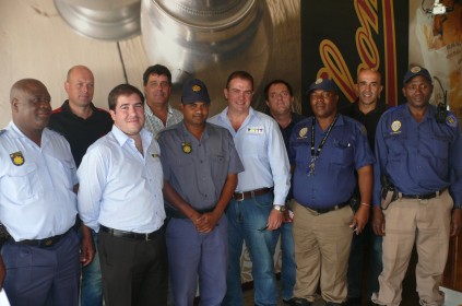 Front: Capt A Lithudzha, Joel Fernandes, Sgt L Andrew, Mike Fontes, Sgt L Rabekane and Sgt S Sehlabana. Back: Werner De Villiers, Andrew Ledwick, Clr P Smit and Bruno Barradas.