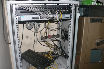 The strong room safe which was broken into with an angle grinder.