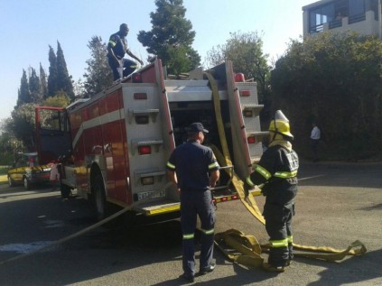 EMS attend to the fire.