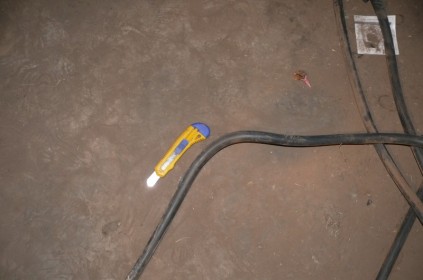 A tool was left behind which had been used to cut the wires.