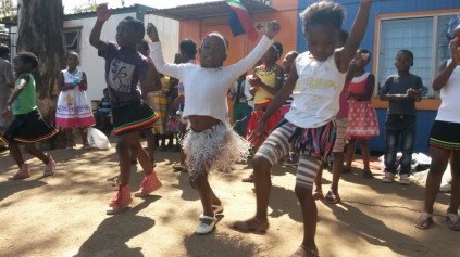 Dancing to celebrate Heritage Day.