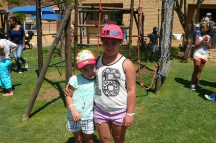 Alessia (4) and Tatiana (9) Rainho, who were having fun on the jungle gym. 