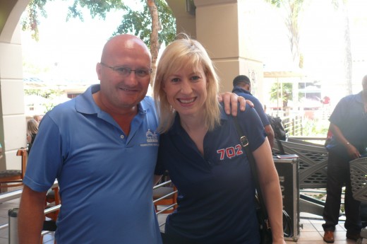 Dean Myburgh (The Glen centre Management) and 702 presenter, Sam Cowen.