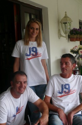 Claire Kaye-Grobler with Pieter and Joost van der Westhuizen.