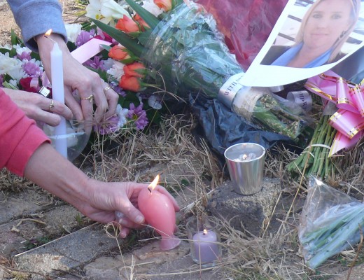 Candles are lit in remembrance of Odette.