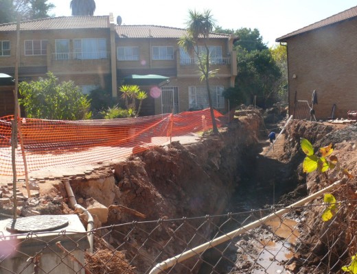 Preparing for new storm water pipes to be laid.