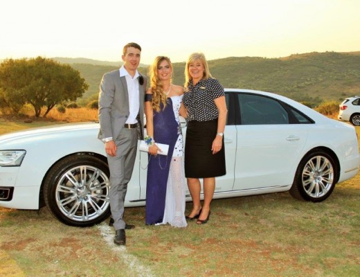 Michelle Smith, middle (Hoêrskool Dinamika), Armandt Pieters (left, her partner) and Kim le Roux (Thaba Eco Hotel).