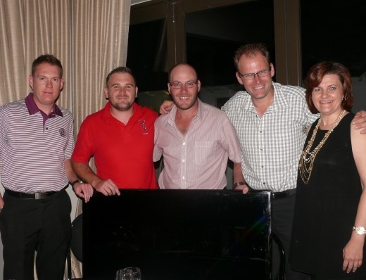 Danie de Villiers, Ryno Gouws, Diederick Steyn, Gideon Meiring (MFC) and Sonja Harmse (director of St Mary’s Children’s Home).