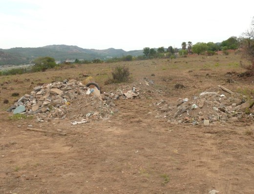 The building rubble which was illegally dumped.