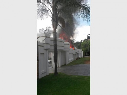 FIRE: The house that was on fire.